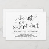 Invitation On ne pouvait pas attendre, Mariage Elopement Part (Devant / Derrière)