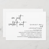 Invitation On ne pouvait pas attendre, Mariage Elopement Part (Devant / Derrière)