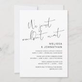 Invitation On ne pouvait pas attendre, Mariage Elopement Part (Devant)