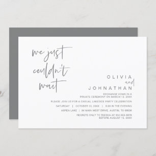 Invitation On ne pouvait pas attendre, Mariage Elopement Part