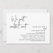 Invitation On ne pouvait pas attendre, Mariage Elopement Part (Devant)