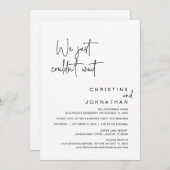 Invitation On ne pouvait pas attendre, Mariage Elopement Part (Devant / Derrière)