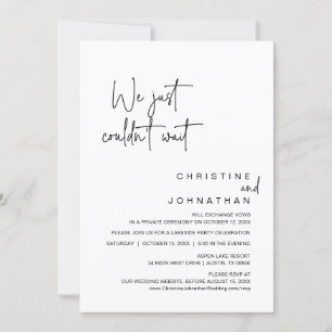 Invitation On ne pouvait pas attendre, Mariage Elopement Part