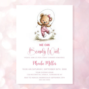 Invitation On Peut à Peine Attendre Ours en Peluche Baby Show