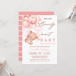 Invitation On peut attendre à chaud Baby shower à ballon à ai