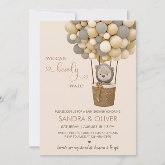 Invitation On peut attendre avec impatience la montgolfière e (Devant)