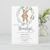 Invitation On peut attendre baby shower (Debout devant)