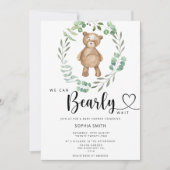 Invitation On peut attendre baby shower (Devant)