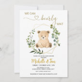 Invitation On Peut Attendre ! Baby shower de l'ours (Devant)