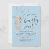 Invitation On Peut Attendre | Baby shower de l'ours en peluch (Devant)