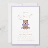 Invitation On peut attendre - Baby shower des filles violette (Devant)