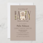 Invitation On Peut Attendre ! Baby shower d'ours en peluche j (Devant)