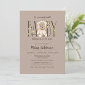 Invitation On Peut Attendre ! Baby shower d'ours en peluche j (Debout devant)