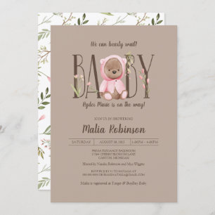 Invitation On Peut Attendre ! Baby shower d'ours en peluche r
