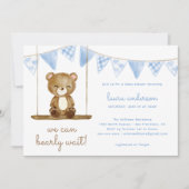 Invitation On peut attendre ! Baby shower Garçon Teddy Bear (Devant)