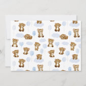Invitation On peut attendre ! Baby shower Garçon Teddy Bear (Dos)
