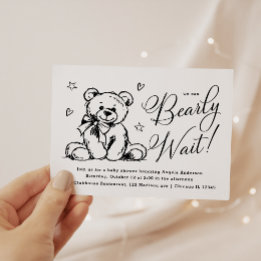 Invitation On Peut Attendre | Baby shower simple