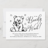 Invitation On Peut Attendre | Baby shower simple (Devant)