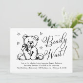 Invitation On Peut Attendre | Baby shower simple (Debout devant)