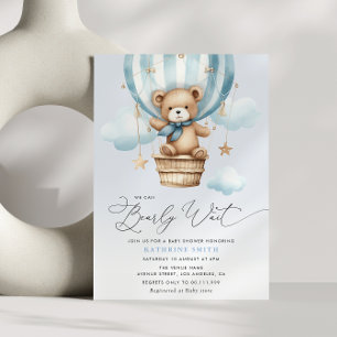 Invitation On Peut Attendre Bearly Script Baby