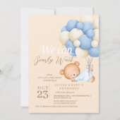 Invitation On peut attendre bébé garçon douche (Devant)