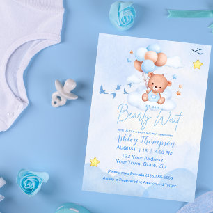 Invitation On Peut Attendre Bébé Garçon Douche
