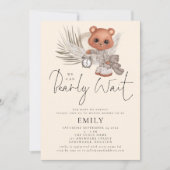 Invitation On peut attendre Boho Chic Baby shower (Devant)