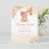 Invitation On peut attendre Boho Pampas Grass Baby shower (Debout devant)