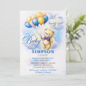 Invitation On peut attendre des ballons d'or bleu teddy migno (Debout devant)