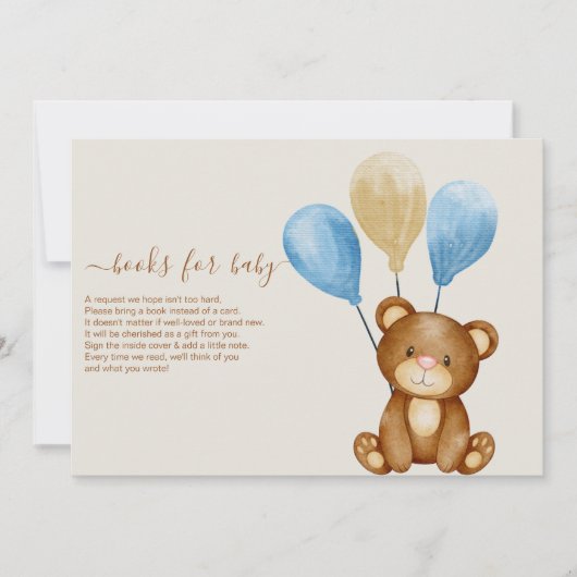 Invitation On peut attendre des livres d'ours d'aquarelle pou (Devant)