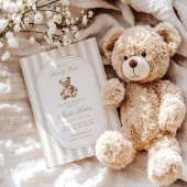Invitation On Peut Attendre Élégant Baby shower Ours Teddy