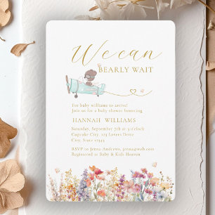 Invitation On Peut Attendre ! Fleur sauvage, Baby shower