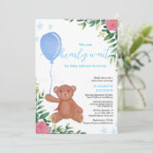 Invitation on peut attendre floral mignon baby shower (Debout devant)
