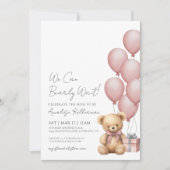 Invitation On peut attendre la fille rose Baby shower (Devant)