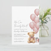 Invitation On peut attendre la fille rose Baby shower (Debout devant)
