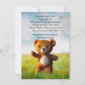 Invitation On peut attendre l'aquarelle Baby shower garçon (Dos)