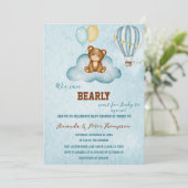 Invitation On Peut Attendre Le Baby shower À Ballons À Air Ch (Debout devant)