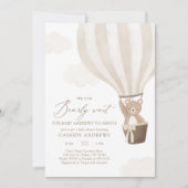 Invitation On Peut Attendre Le Baby shower À Ballons À Air Ch (Devant)
