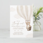 Invitation On Peut Attendre Le Baby shower À Ballons À Air Ch (Debout devant)