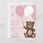 Invitation On peut attendre le Baby shower Ballons Garçon (Devant)