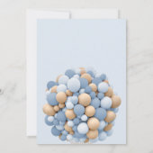 Invitation On peut attendre le Baby shower bleu (Dos)