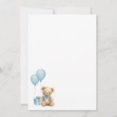 Invitation On peut attendre le Baby shower bleu (Dos)