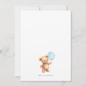 Invitation On peut attendre le Baby shower Bleu Balloon Boy (Dos)