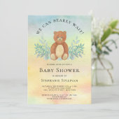 Invitation On peut attendre le Baby shower d'aquarelle (Debout devant)