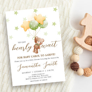 Invitation On peut attendre le Baby shower de ballon