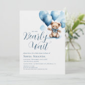 Invitation On peut attendre le Baby shower de ballon de l'our (Debout devant)