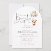 Invitation On peut attendre le baby shower de ballons d'ours  (Devant)