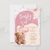 Invitation On Peut Attendre Le Baby shower De Ballons D'Ours  (Devant)