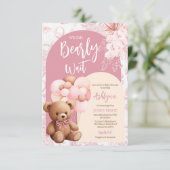 Invitation On Peut Attendre Le Baby shower De Ballons D'Ours  (Debout devant)