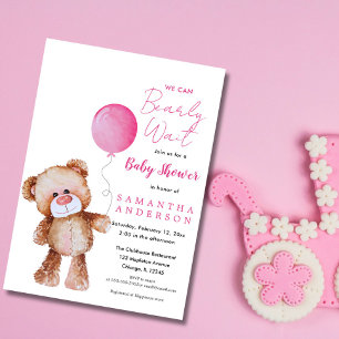 Invitation On Peut Attendre Le Baby shower De Ballons Ours En